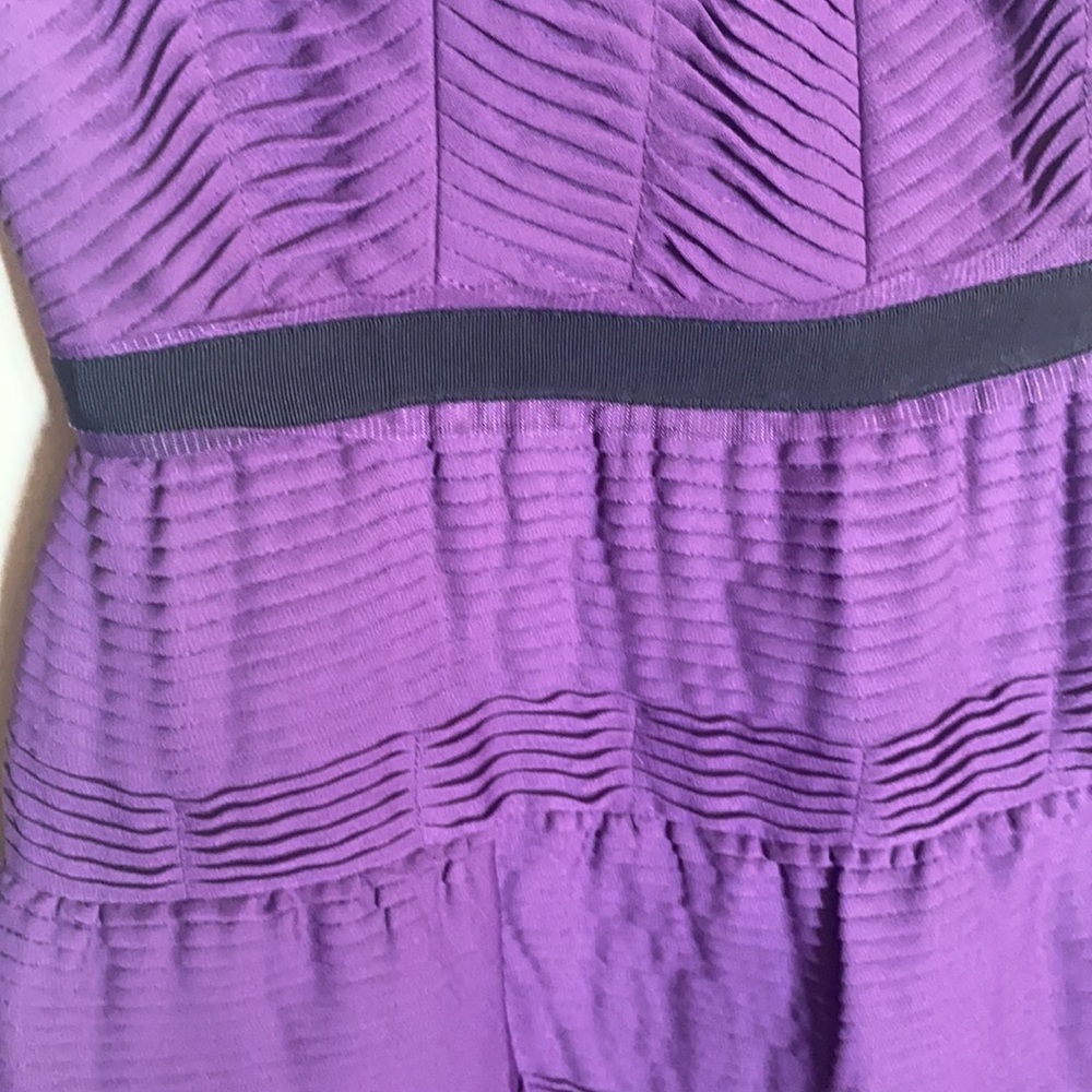 BCBGMAXAZRIA- Grape Pleated Chiffon Dress 10 NWT - Picture 5 of 7